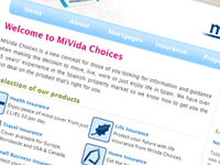 Screenshot of new website